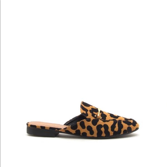Camel Black Leopard Mule Flats - Picture 3 of 8